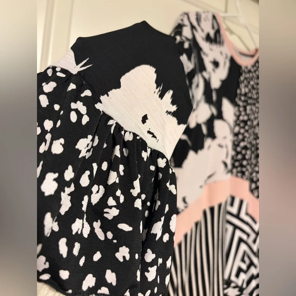 🖤🤍Black, white and Pink Patterned Dress🖤🤍 - Picture 2 of 7